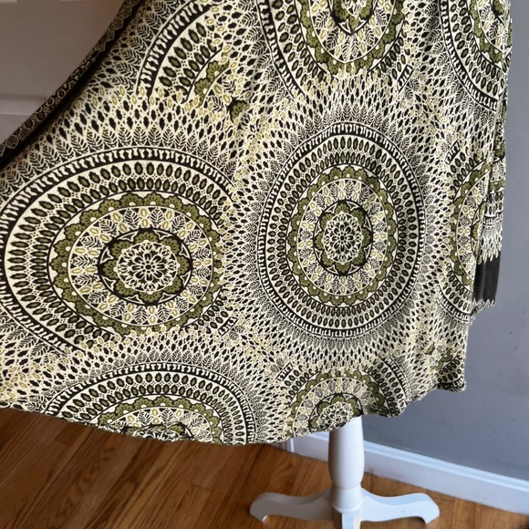 India Boutique Green Patterned Sun Dress Sleeveless Casual Lightweight Dress - Picture 3 of 8